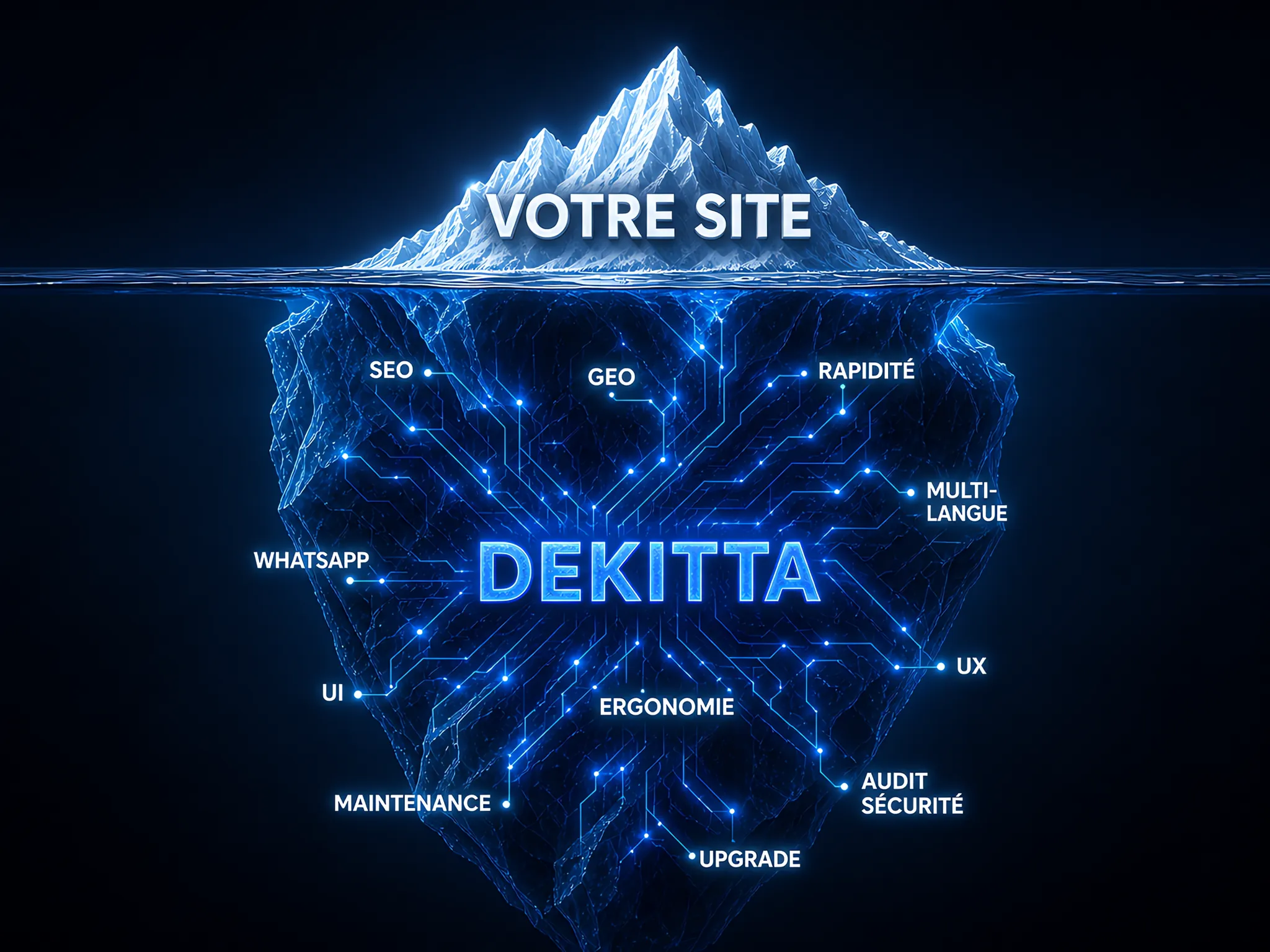 Iceberg Dekitta : votre site visible, tout le travail technique en dessous